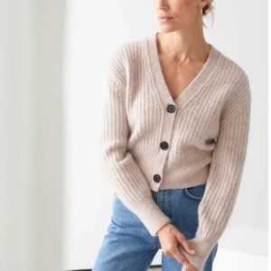 & Other Stories Stockholm Atelier cropped cream oatmeal cardigan | Size small